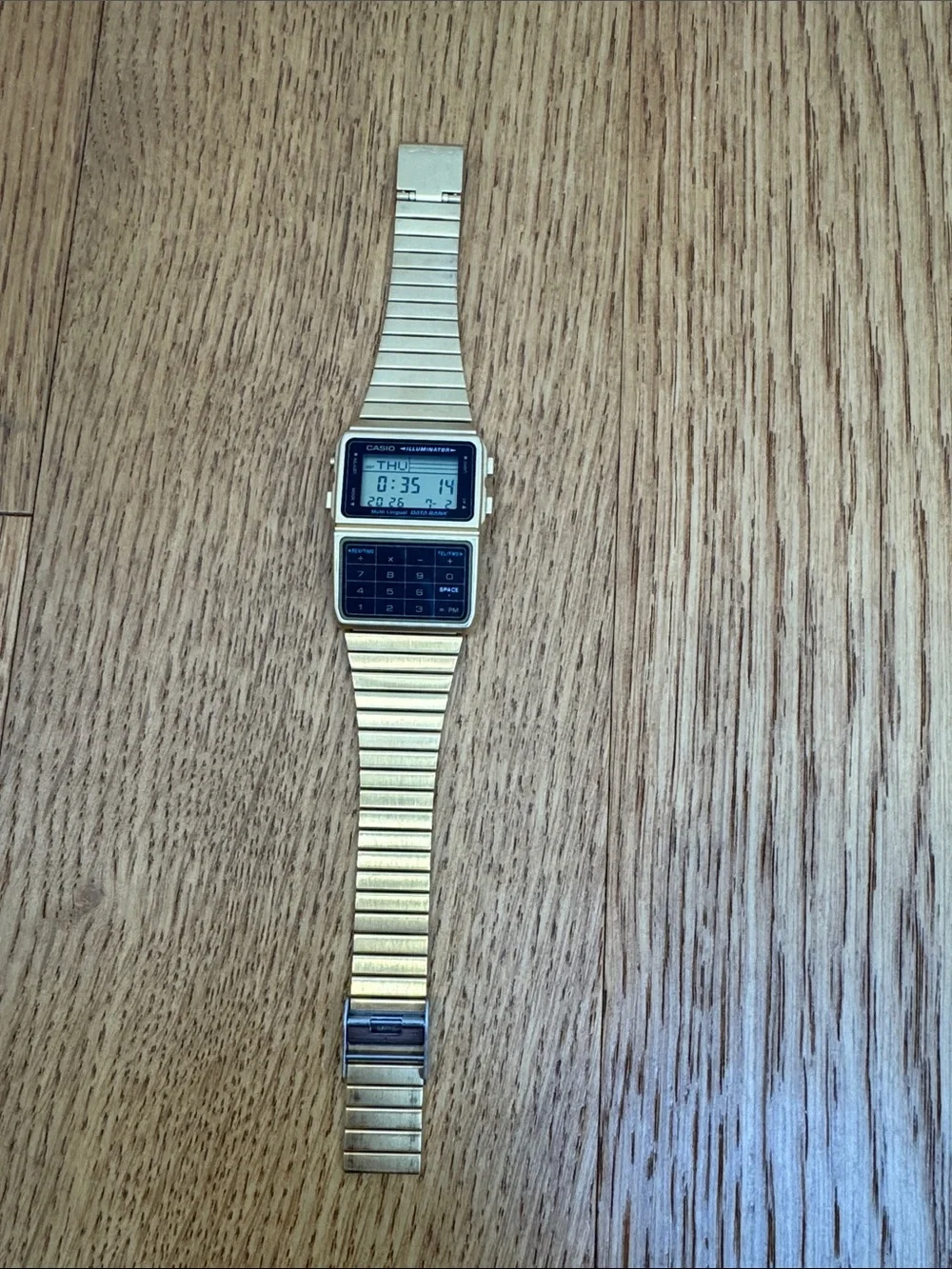 Men's Casio Gold Digital Calculator Watch DBC 610 Gold Data Bank